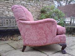 Howard and Sons antique armchair - Bridgewater model with Ramsden leg carving1.jpg